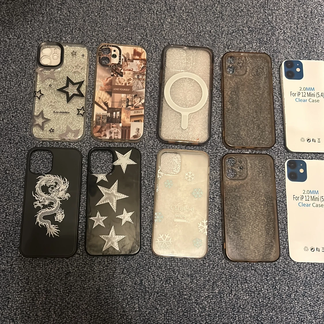 Glittriga och mönstrade mobilskal