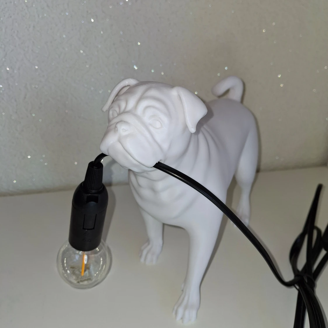 Vit hundformad bordslampa - 3