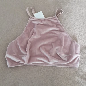 Rosa sammetspetstopp från H&M - Supersöt ljusrosa linnetopp från H&M i sammetsmaterial med justerbara axelband. Baksidan har ett lager av spets med blommigt mönster som ger en extra romantisk vibe. Perfekt för att lyfta vilken outfit som helst. Pris kan diskuteras 