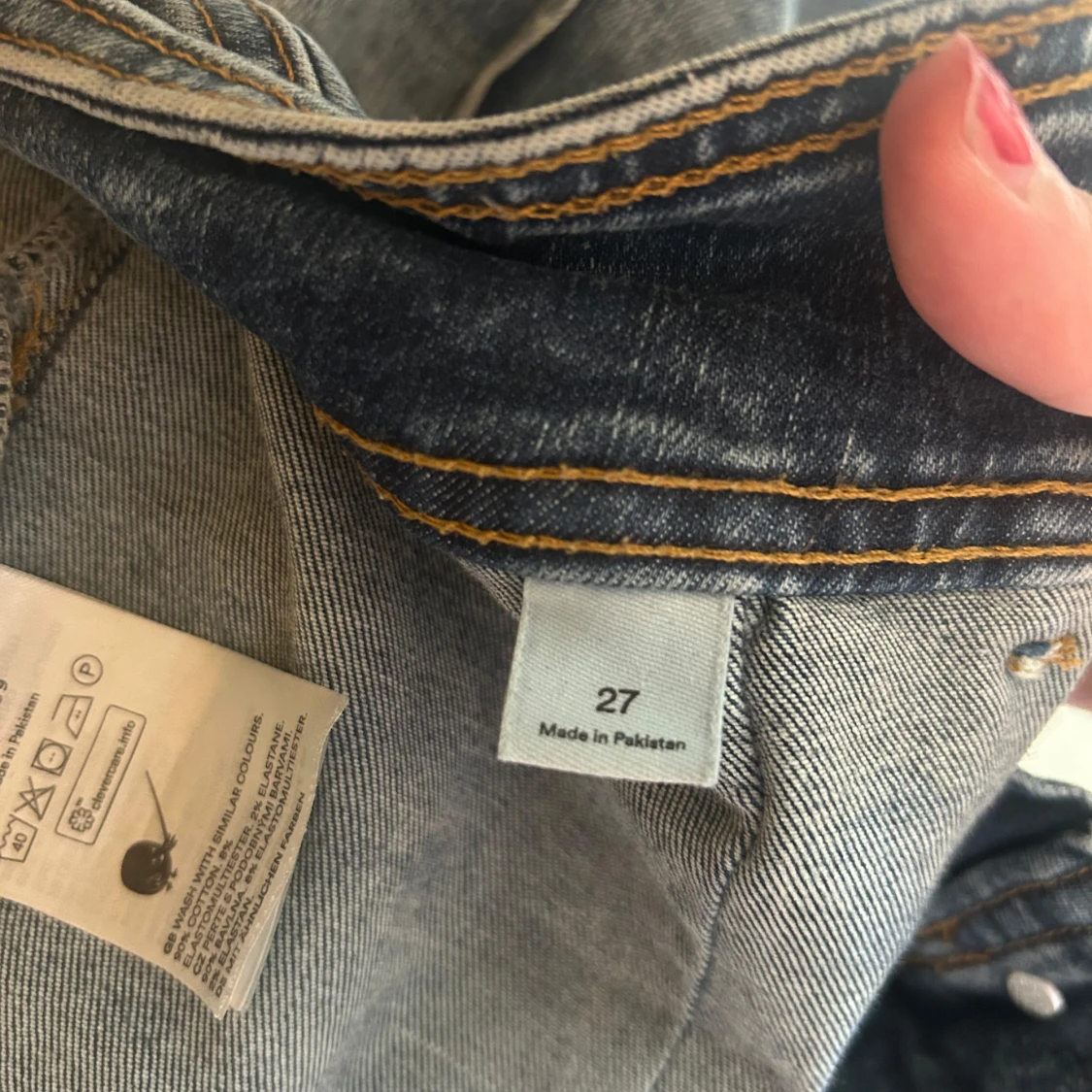 Lågmidjade bootcut jeans i blå denim - 1