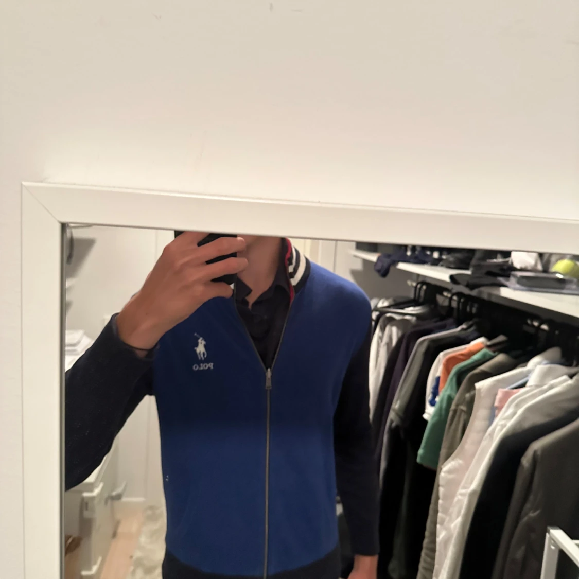 Ralph Lauren ziptröja röd och marinblå - 3