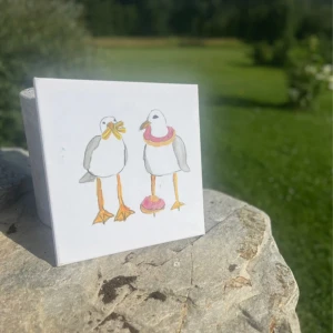 Måsen och dounaten  - En handmålat tavla till salu❤️