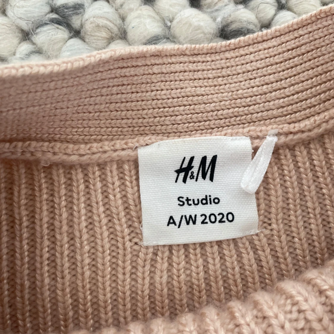 Beige ribbad kofta med bälte - 4