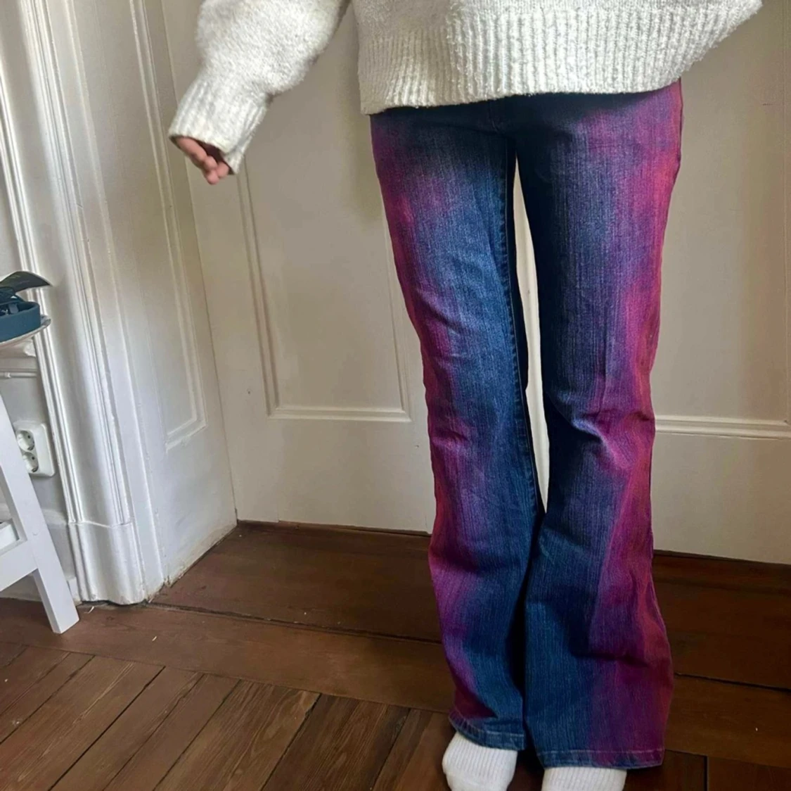 Färgglada bootcut jeans - 1