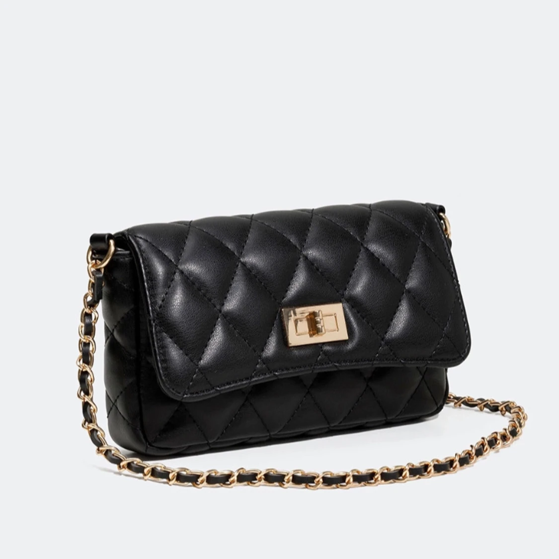 Svart quiltad axelväska - 1