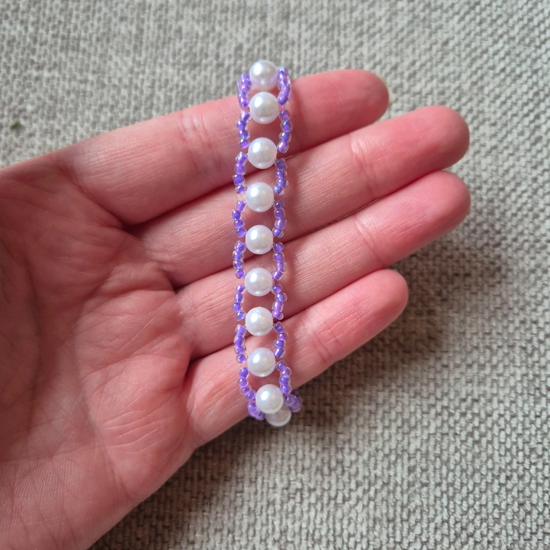 Lila armband med pärlor - 2