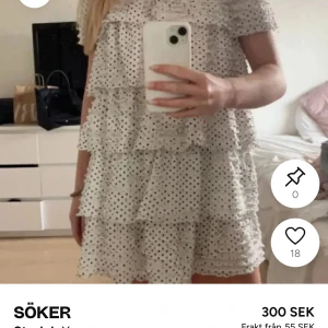 Söker prickig volang klänning - Söker denna i stl xs-s ifrån zara