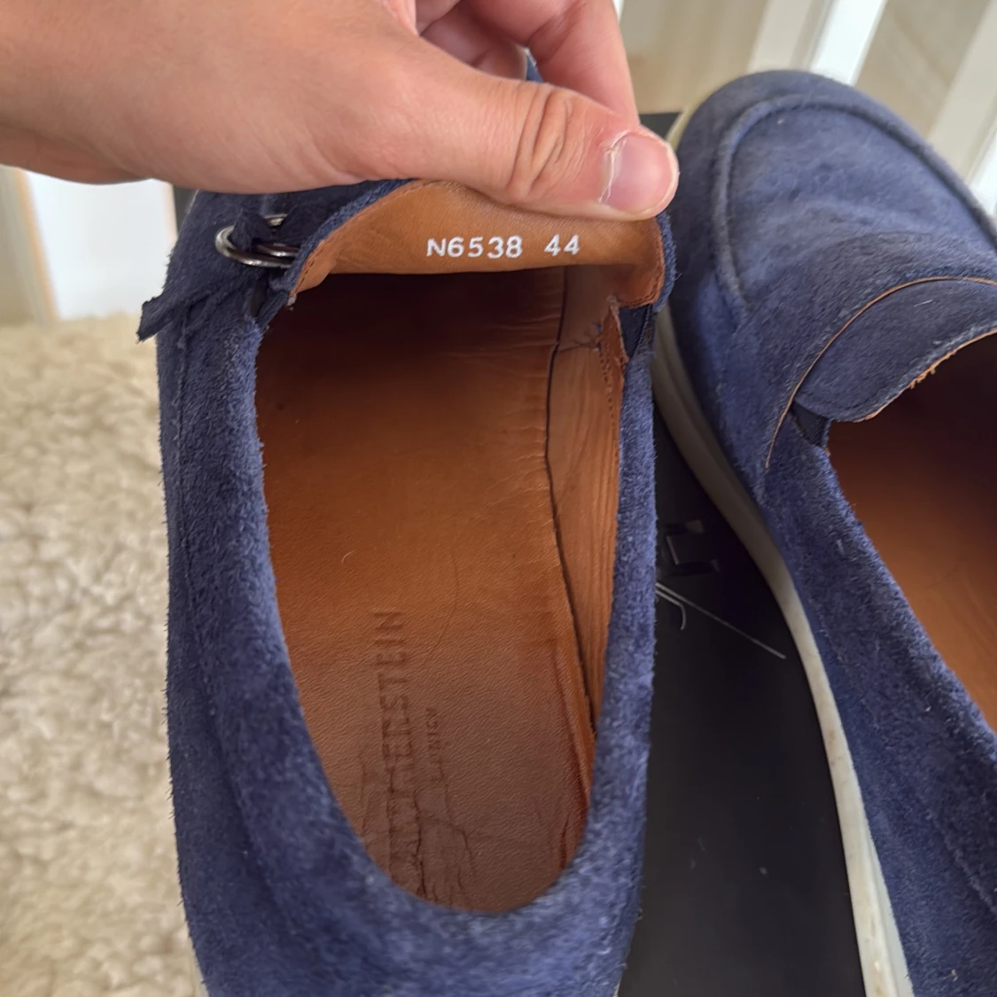 Mörkblå mockaloafers - 1