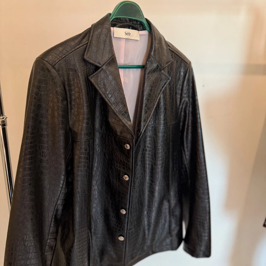 Svart skinnjacka Séfr croco XL