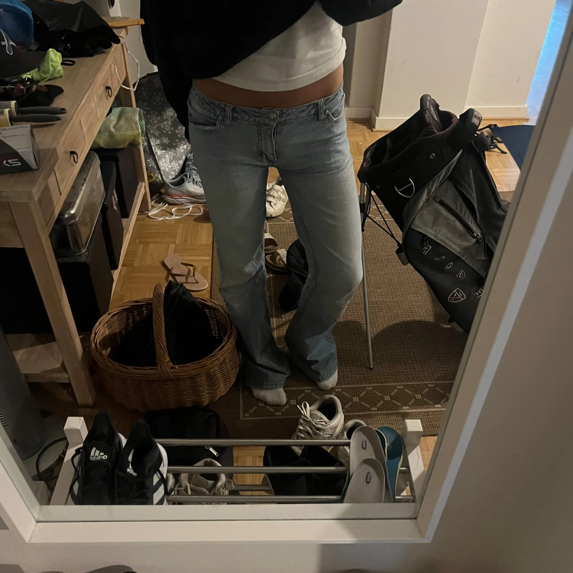 Ljusblå bootcut jeans only