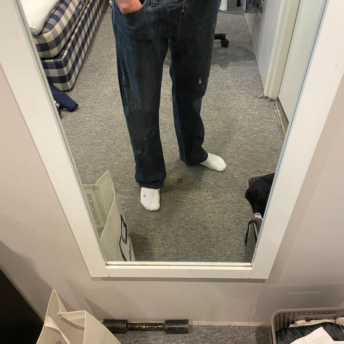 Emporio Armani blå jeans, stl 34