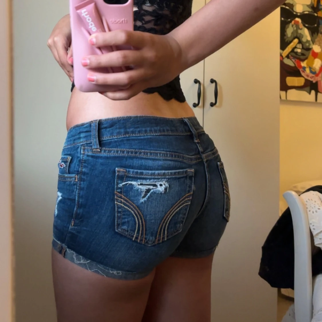 Lågmidjade jeansshorts från Hollister