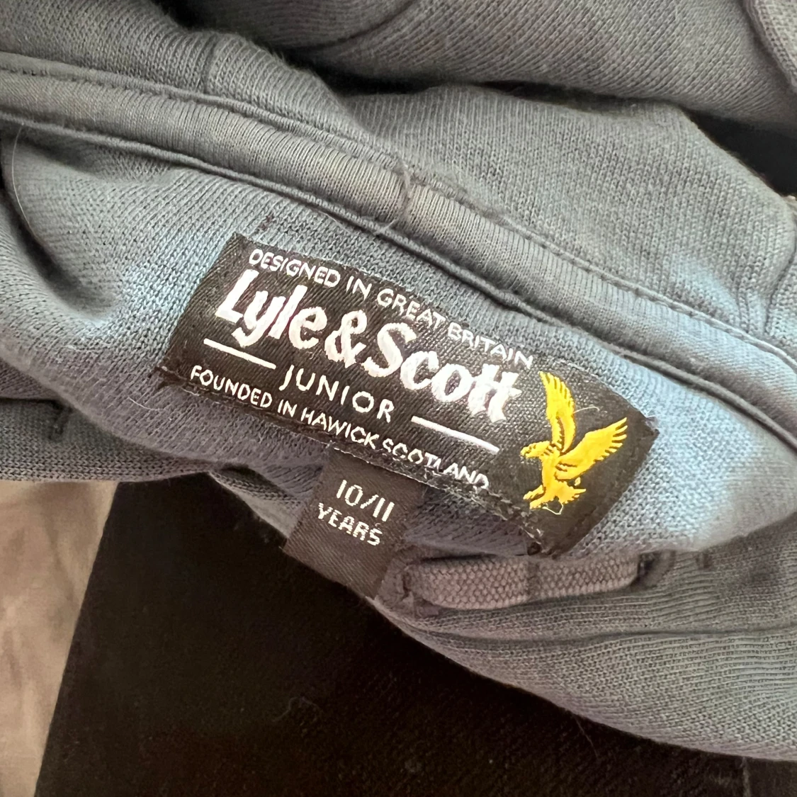 Blå/grön hoodie från Lyle & Scott - 2