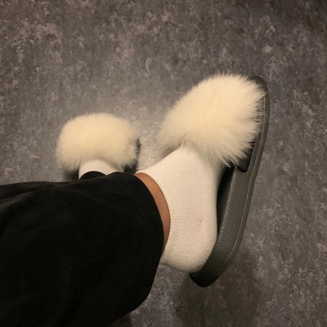 Äkta päls tofflor - 90