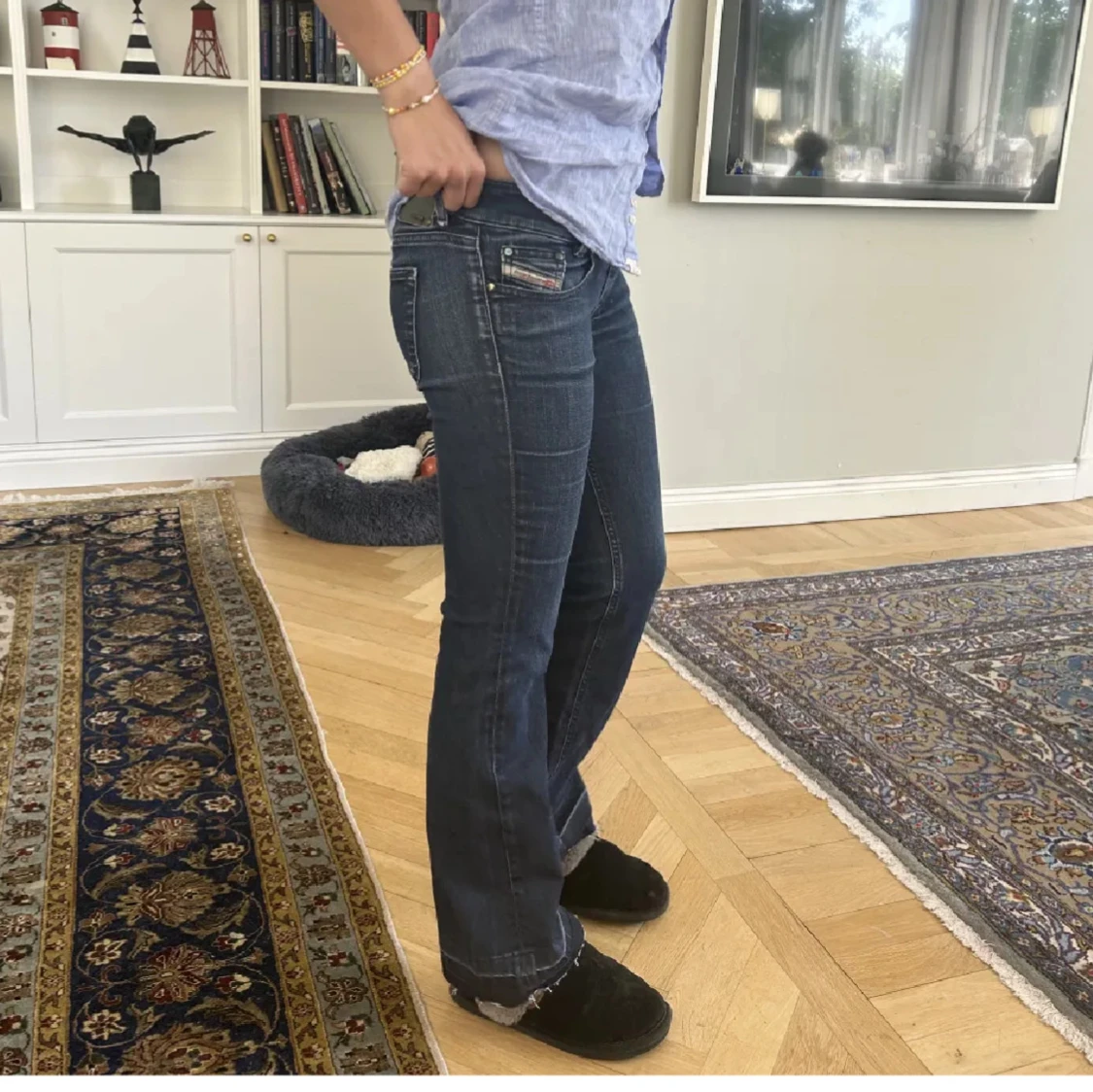 Mörkblå bootcut jeans från Replay - 1