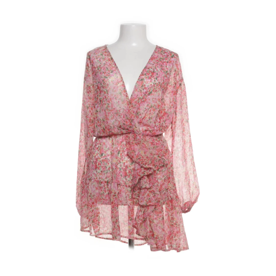 Rosa blommig klänning - 1