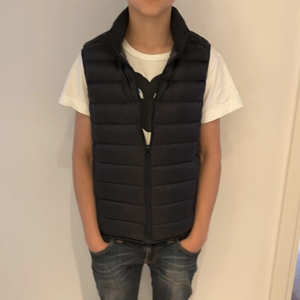 Säljer en svart klassisk väst från Uniqlo. Inga defekter alls. Knappt använd då jag ägt två och använt den andra mest. Storleken är XS, jag är 168 och den passar mig. Hör av er om ni har några funderingar! ✅/Gustav 👊🏼. Takit.