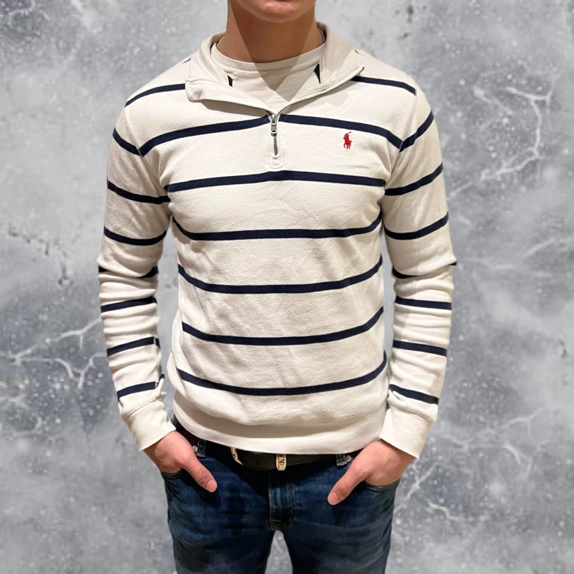 Ralph Lauren Quarter Zip Tröja Vit