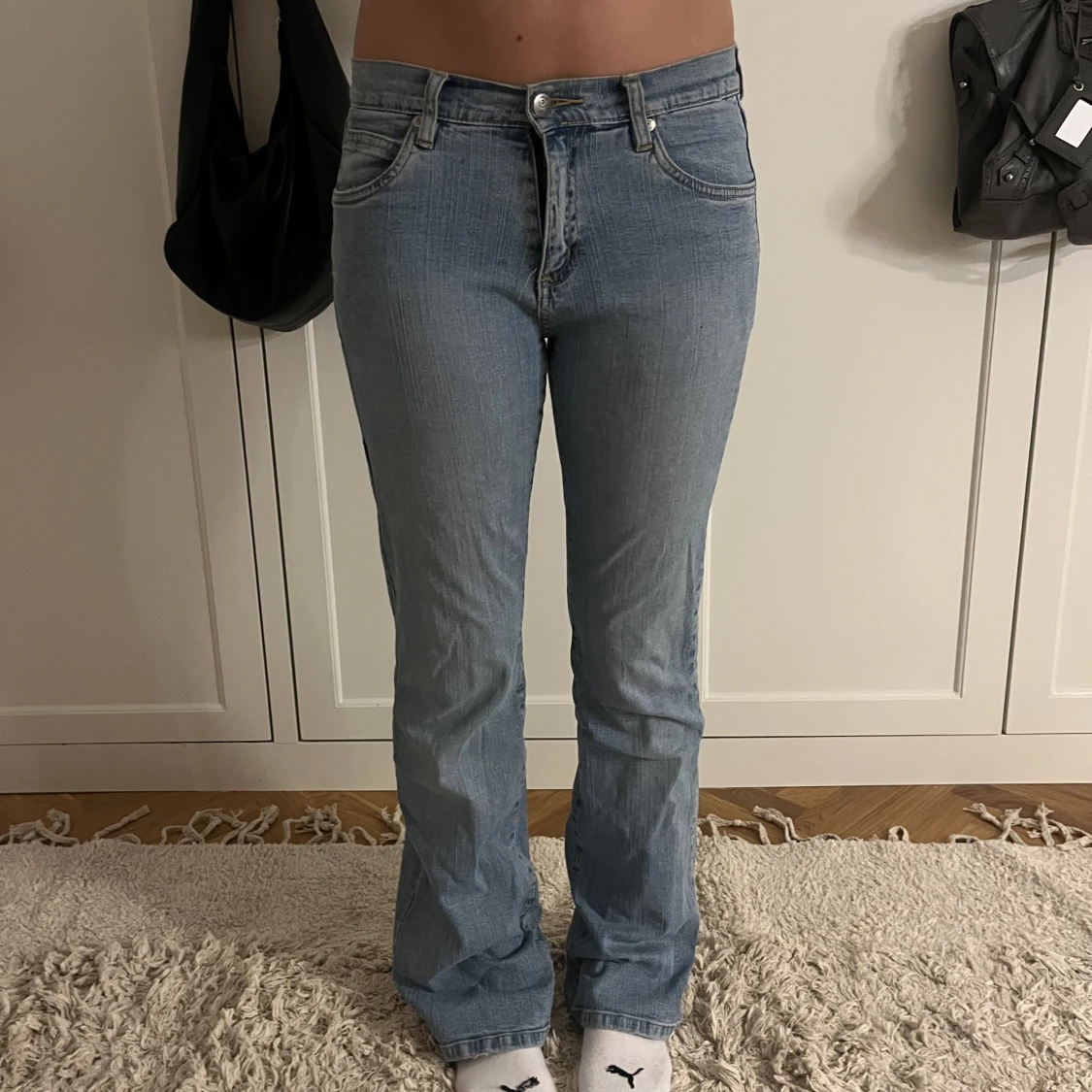 Lågmidjade ljusa jeans - 91