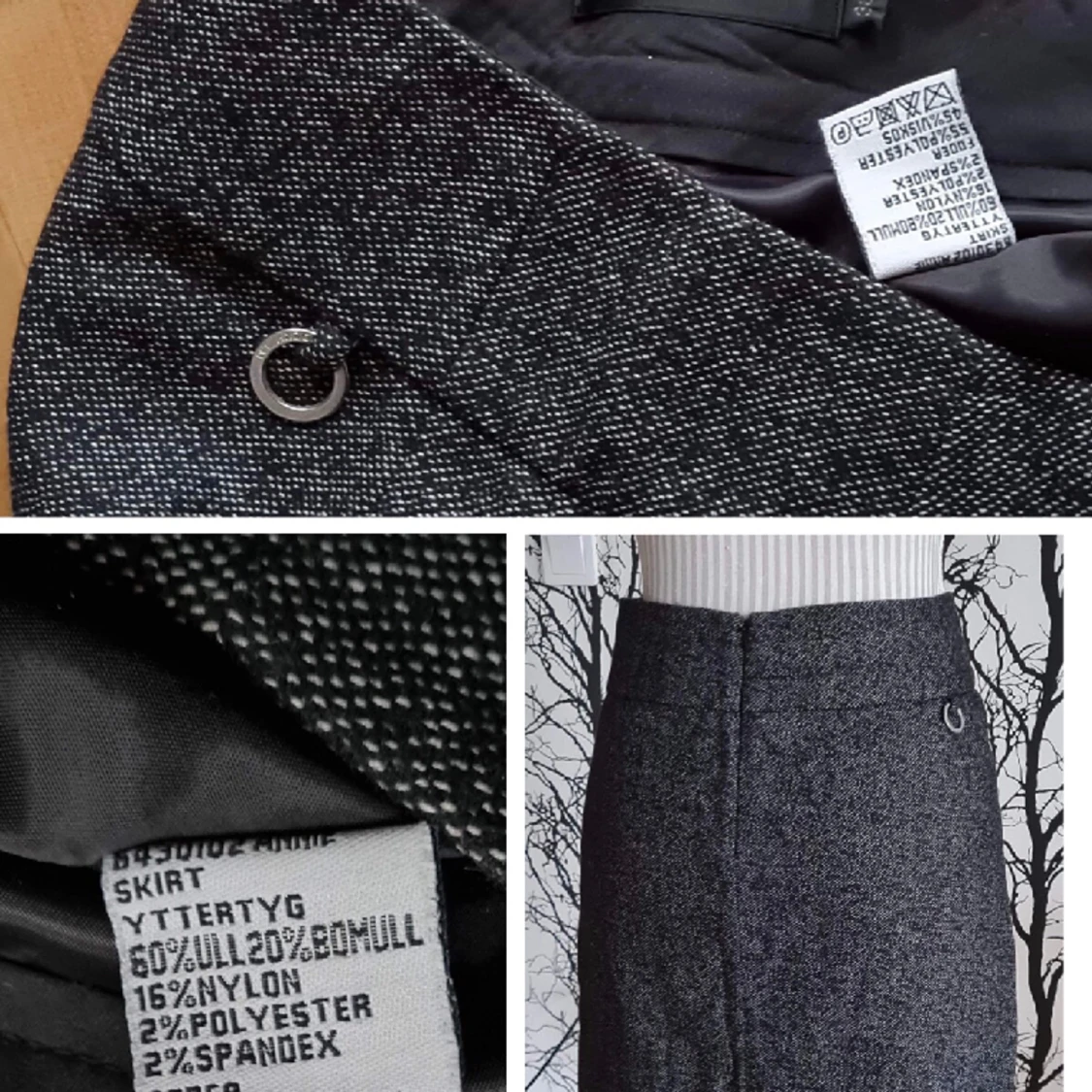 Stockholm varm snygg kjol 60% Ull ,Nyskick Stl 38 - 90