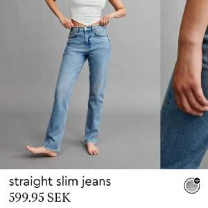 Helt nya, oanvända jeans. Modell: straight slim. Aldrig tvättade, luktar som nya. Nypris: 600 kr