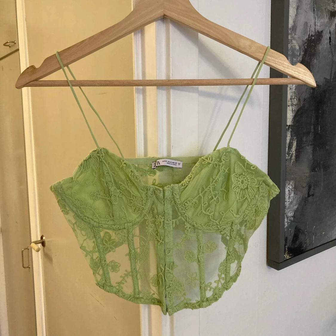 Zara Korsett Topp Korsettopp Linne Spets Lace Sommar Sexig Transparent  - 90