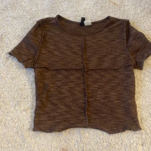 Brun t-shirt - Fin brun t-shirt med detaljer.från hm och andvänd fåtal gånger!