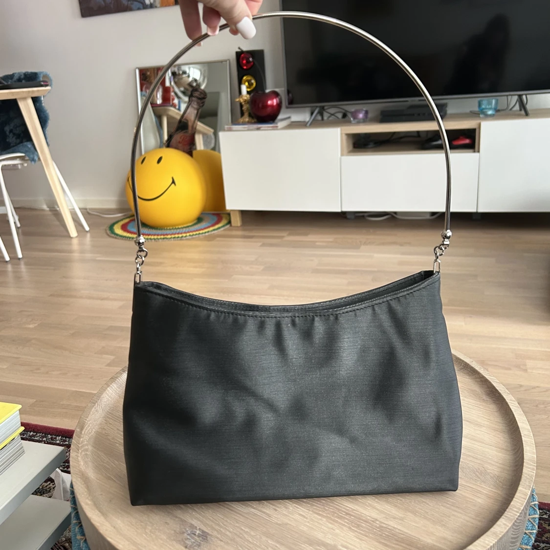 cute handbag with metal strap