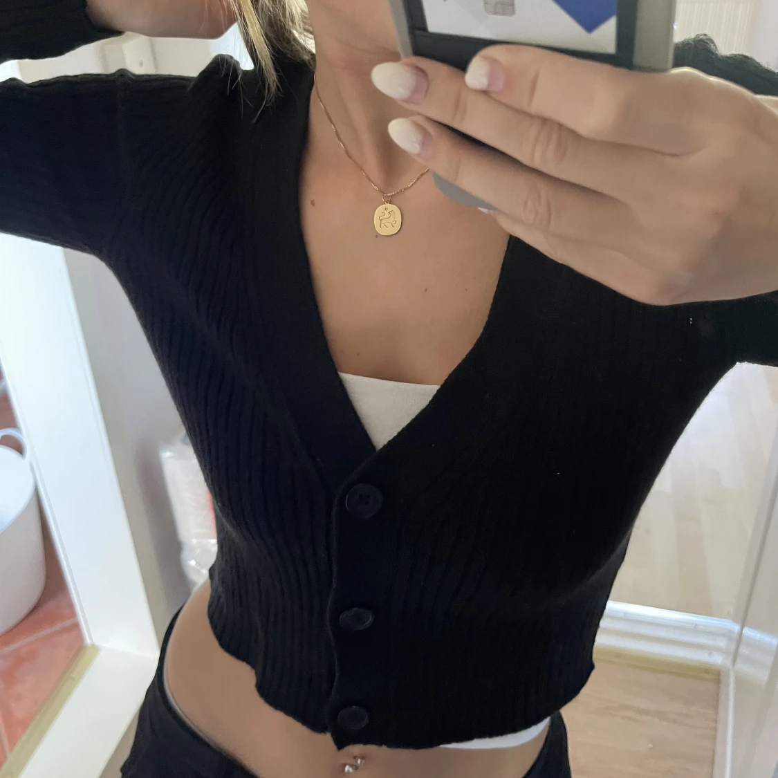 Svart stickad kofta❣️ - 90