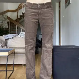Lågmidjade manchester byxor, d är lite bootcut på mig som är 176 cm,  rekkomenderar att man är lite kortare 🫶