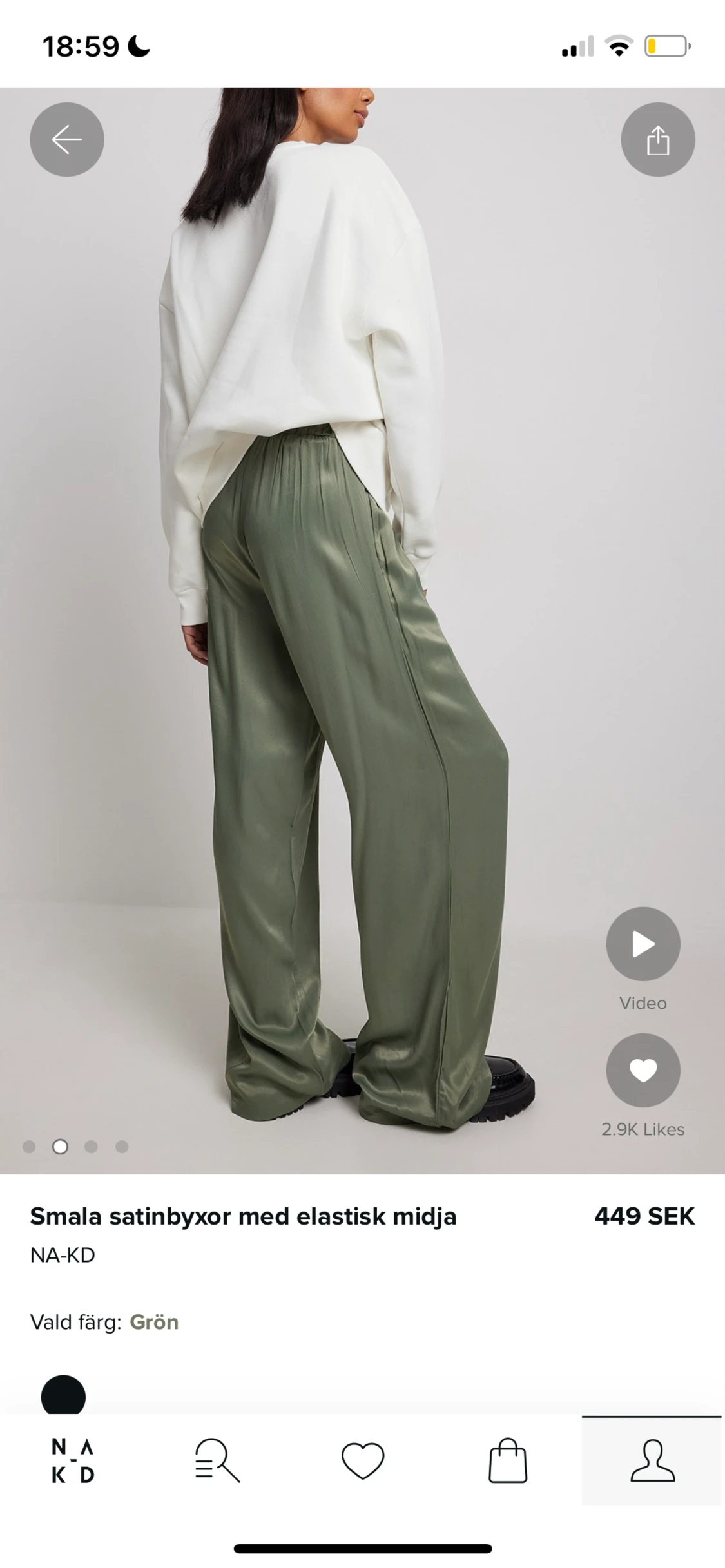 Gröna satinbyxor - 90