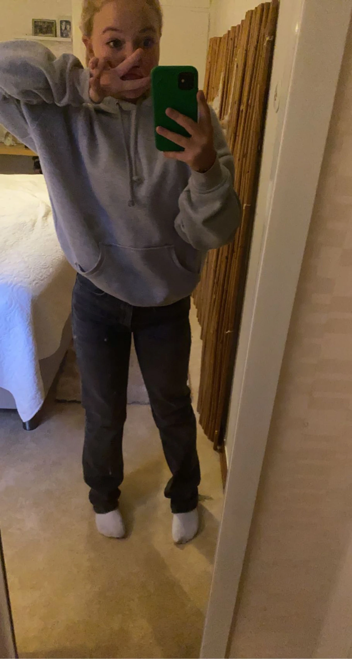 Gråa high rise jeans - 90