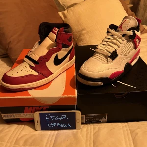 Jordan 1 Chicago & Jordan 4 Red Cement - Jordan 1 Chicago Lost & Found US 7,5 | Eu 40,5 10/10 3900kr  Jordan 4 Red Cement US 7,5 | Eu 40,4 10/10 2750kr  Köparen står för frakt