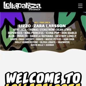 Biljett till lollapalooza dag 2  - Säljer min biljett då jag inte längre vill gå, biljetten kan jag skriva ut om det önskas. Annars är biljetten digitalt. 
