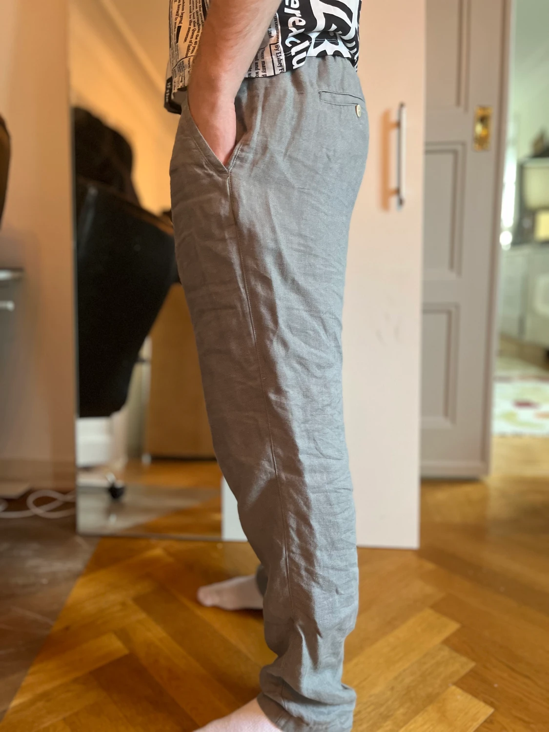 zara linnebyxor  - 90