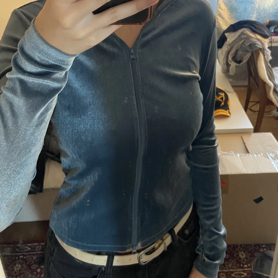 LÅNGARMAS SAMMETS TRÖJA - 90