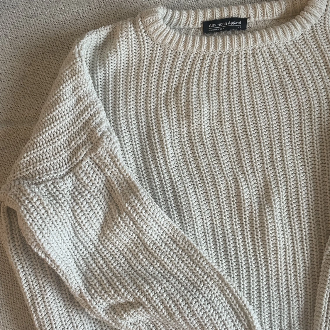 Vit stickad tröja - 90