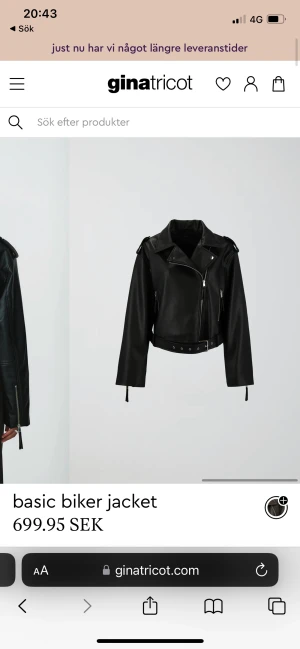 Skinnjacka från Gina tricot - Säljer min älskade skinnjacka ifrån Gina tricot då jag har två stycken likadana. Använd en gång så i superfint skick! Kom privat för egna bilder. Priset går att diskutera vid snabb 