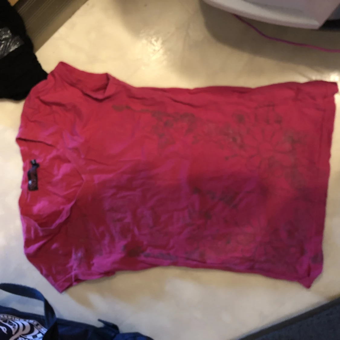 Rosa blommig topp - 90