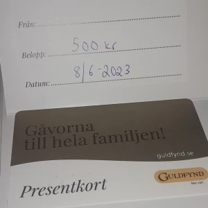 Guldfynd presentkort  - Innehåller 500kr säljer för 400