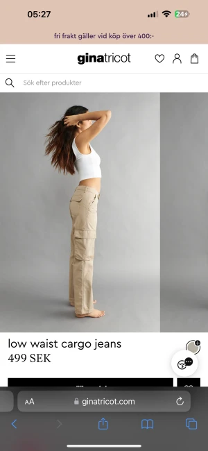 cargo pants  - low waist cargo byxor från gina, endast använda 1 gång