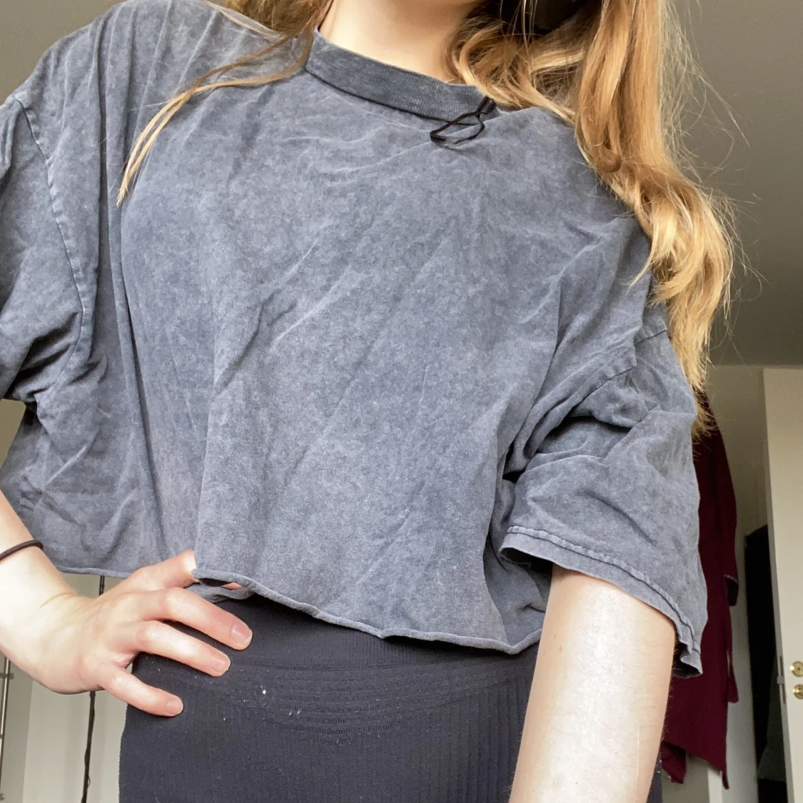 Mörgrå lite större magtröja  - 90