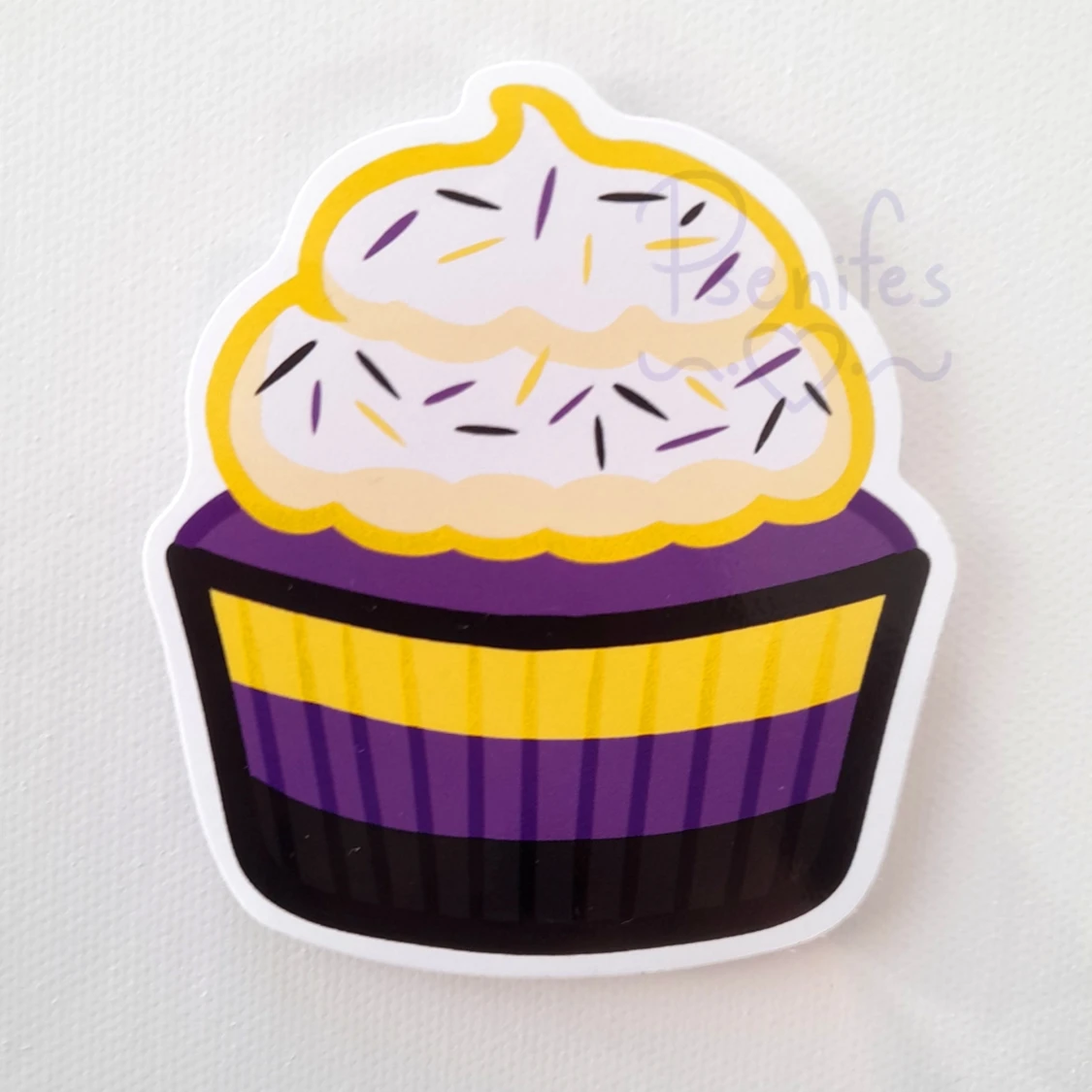 Icke-binär muffin klistermärke - 90