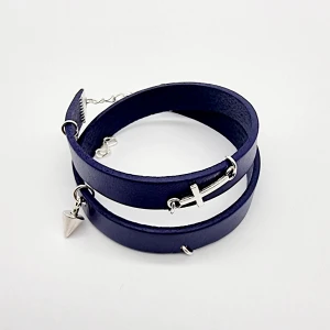 Handgjort armband  - ●Material-zinklegeringar, rostfritt stål, naturligt läder. Nickel fri. Armbandslängd: 32,5cm+5cm  [Frakt fri]