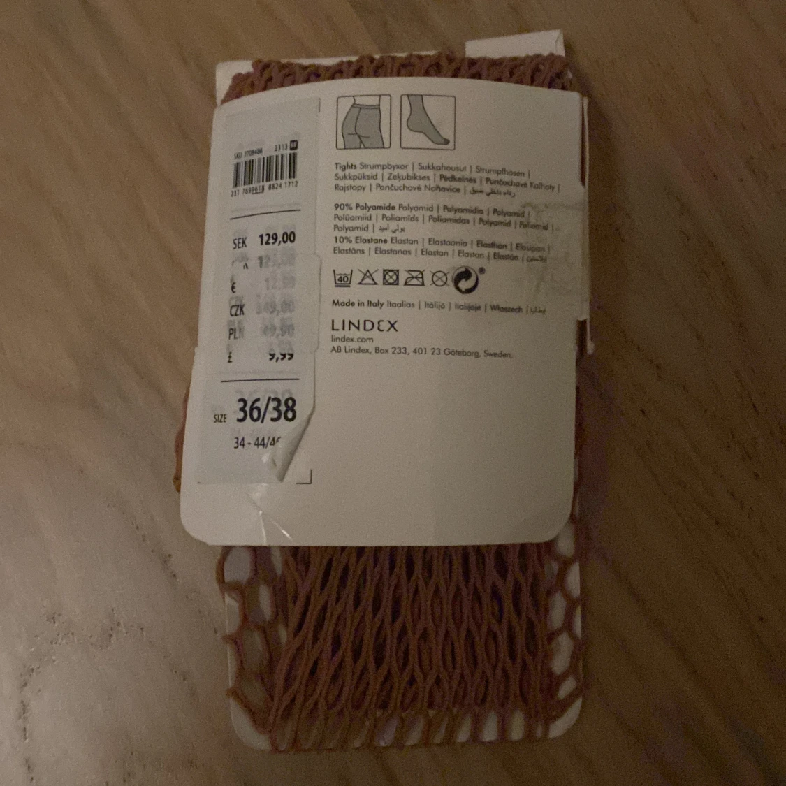 Beige rosa nätstrumpbyxor - 90