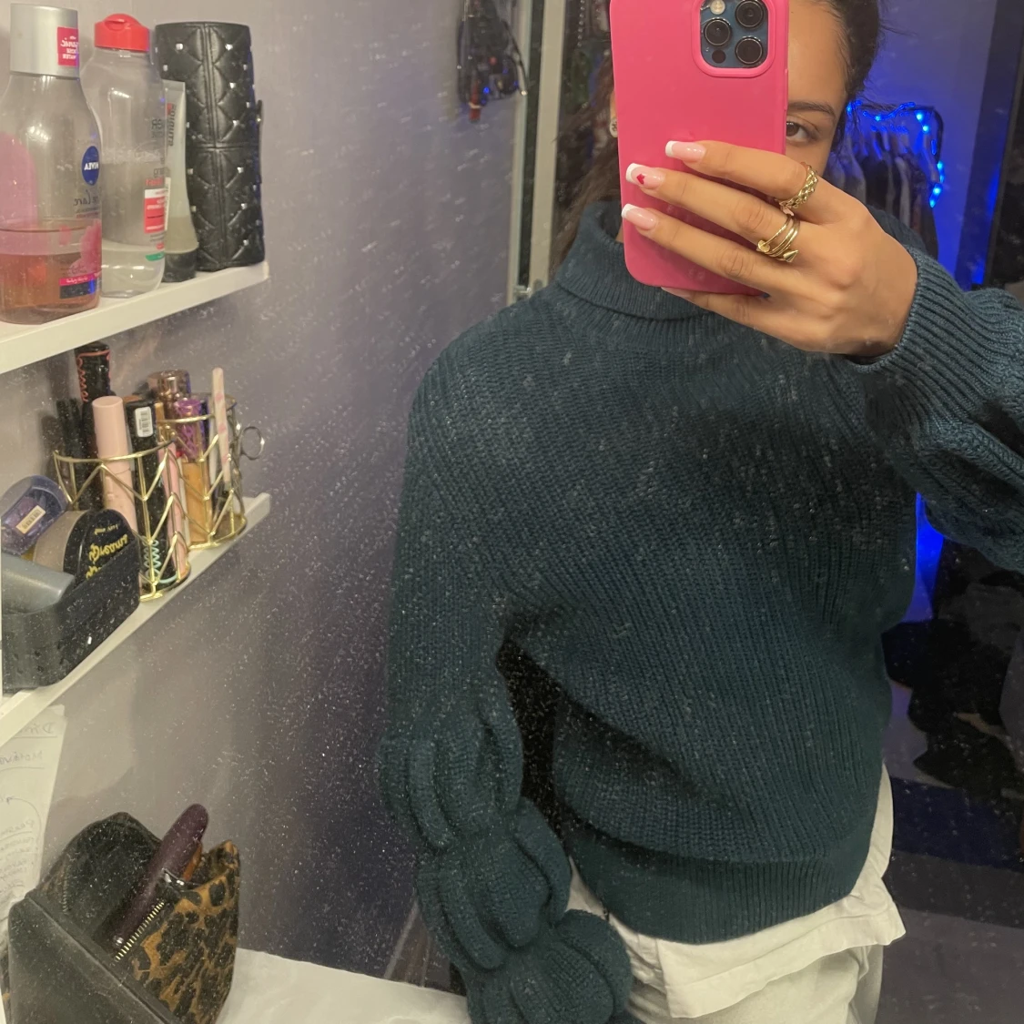 Grön stickad tröja  - 90