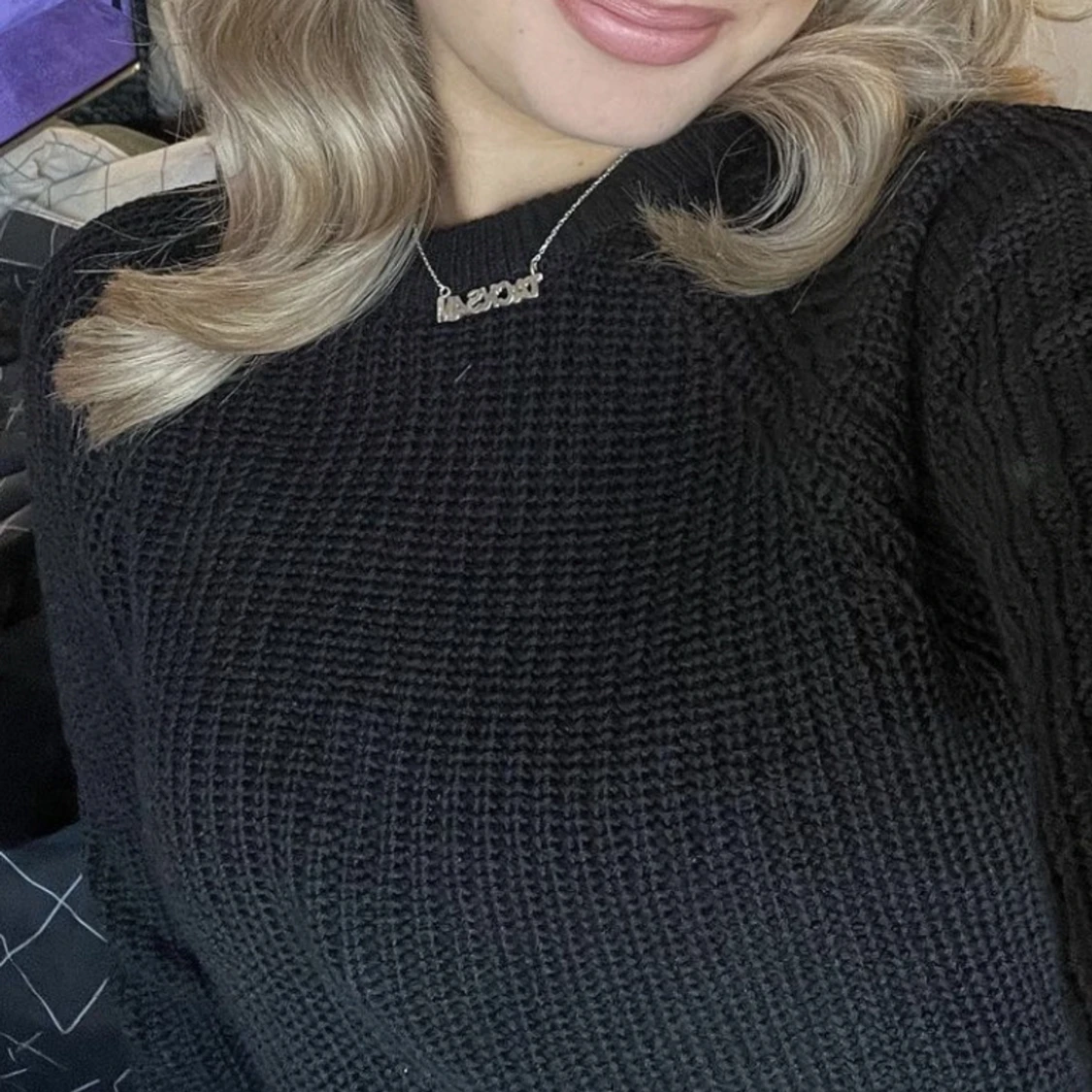 Stickad tröja svart - 91