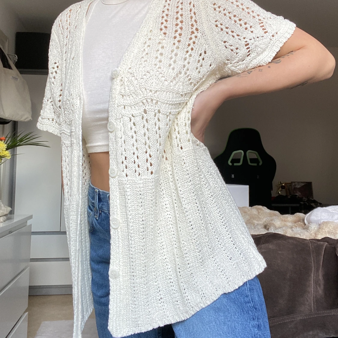 Virkad/ stickad kofta