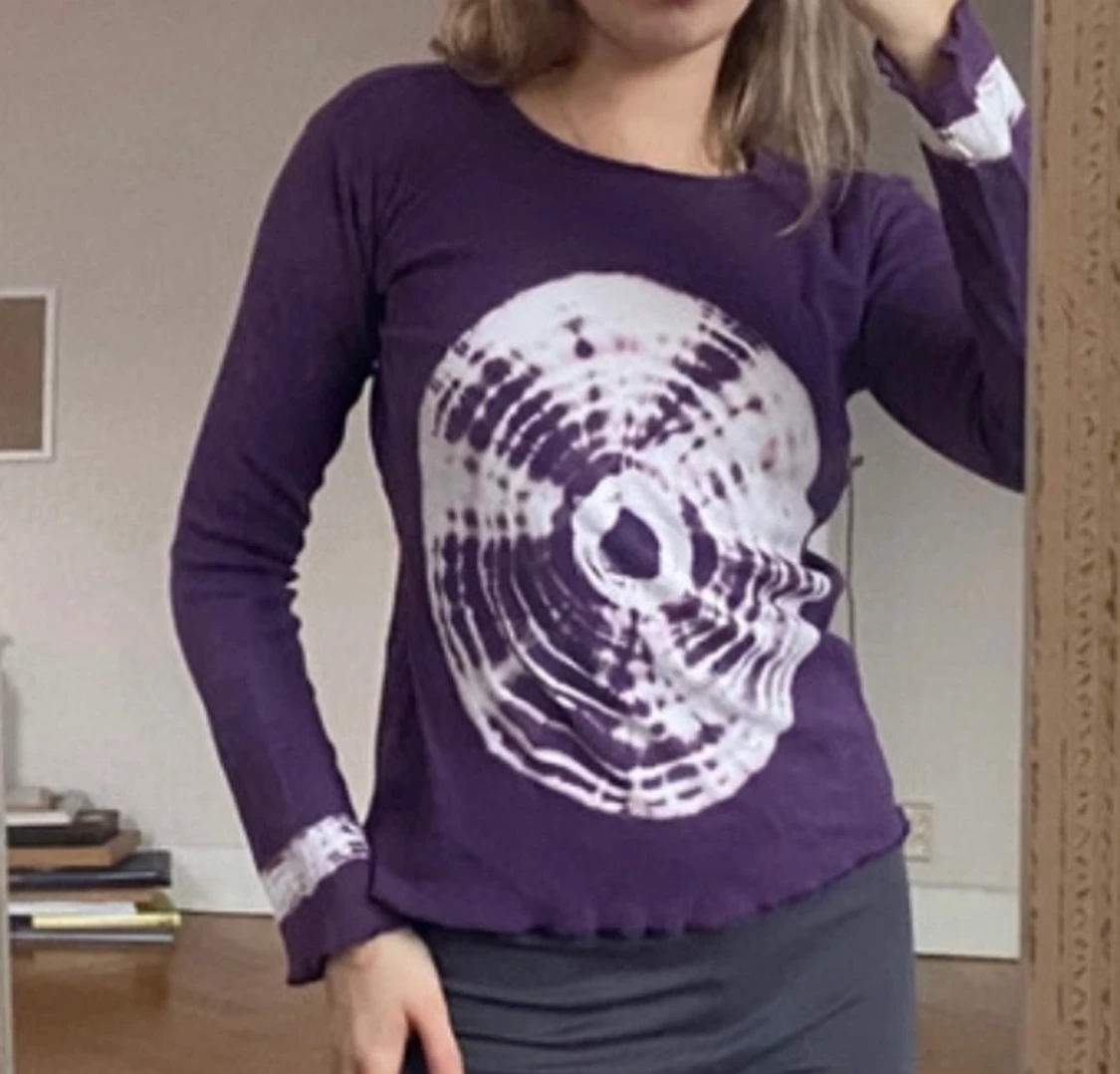 Y2k Tiedye Lila långärmad topp