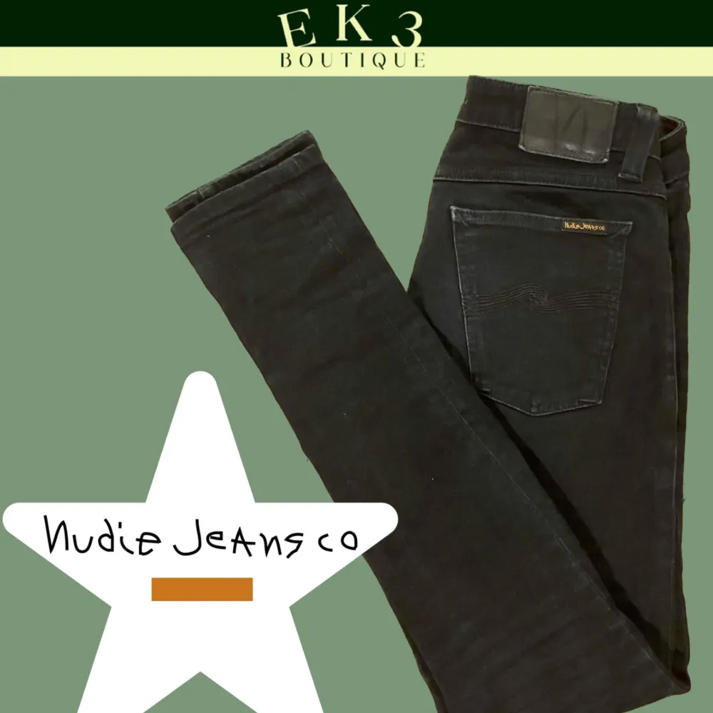 Trendiga slimfit nudie jeans. Perfekt skick, inga skavanker. Midje storlek: 29 Längd: 32  Fråga gärna om mått och fler bilder!. Jeans & Byxor.